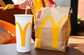 The McDonald`s logo. Royalty Free Stock Photo